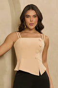 Blusa Peplum Alça Dupla